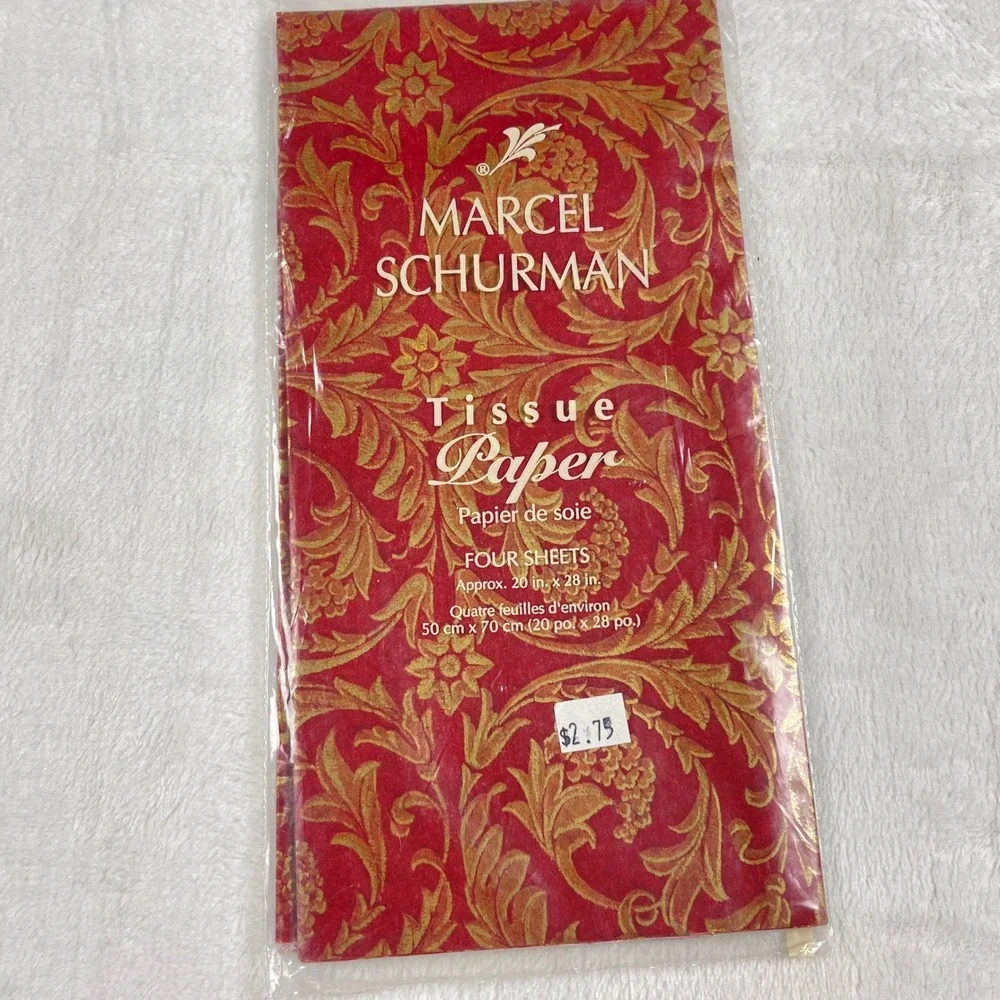 Marcel Schurman Pier 1 Gift Tissue Paper Lot 5 Packs Cherub Damask Red Green